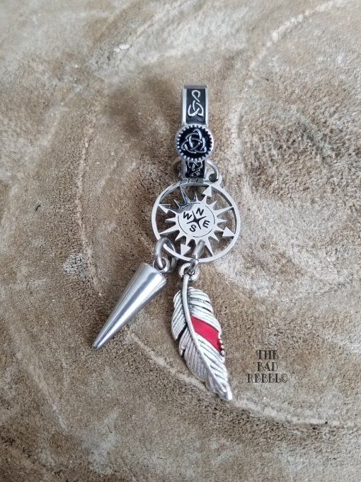 Original Créole Mono Boucle Acier Inoxydable !! COMPASS !! pendentifs en acier inoxydable T1.5cm 